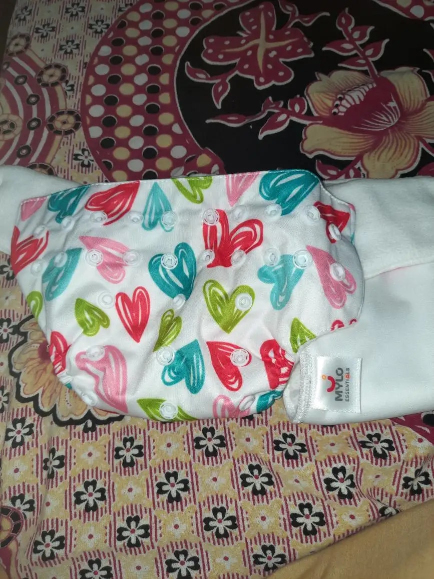 Adjustable Washable & Reusable Cloth Diaper With Absorbent Insert Pad (3M-3Y) | Oeko-Tex Certified - Rainbow, Floral Spring & Heart Doodles