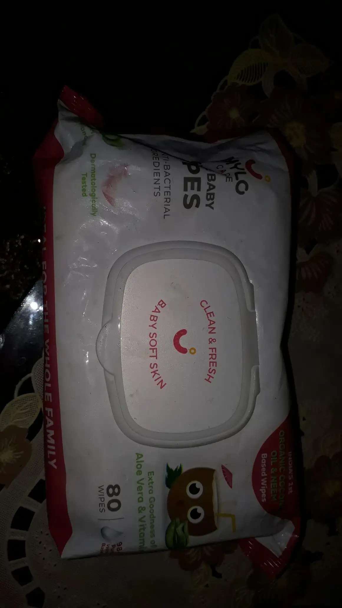 Gentle Baby Wipes With Lid - Organic Coconut Oil, Neem, Aloe Vera and Vitamin E | 98% Pure Water | Dermatologically Tested (Pack of 6) - 72 Wipes Per Pack