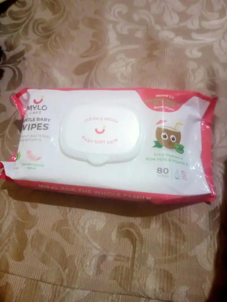 Gentle Baby Wipes With Lid - Organic Coconut Oil, Neem, Aloe Vera and Vitamin E | 98% Pure Water | Dermatologically Tested (Pack of 6) - 72 Wipes Per Pack