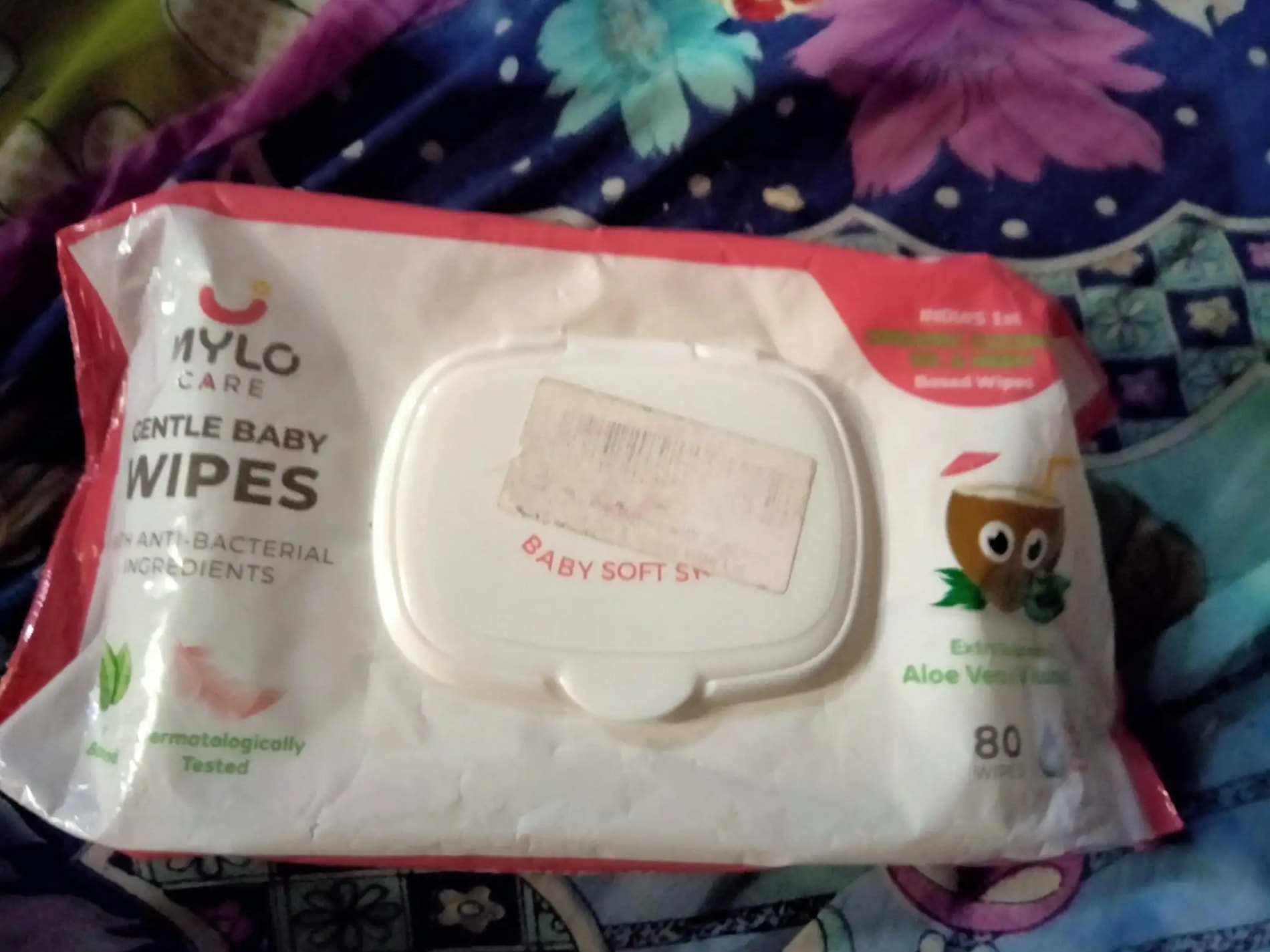 Gentle Baby Wipes With Lid - Organic Coconut Oil, Neem, Aloe Vera and Vitamin E | 98% Pure Water | Dermatologically Tested (Pack of 6) - 72 Wipes Per Pack