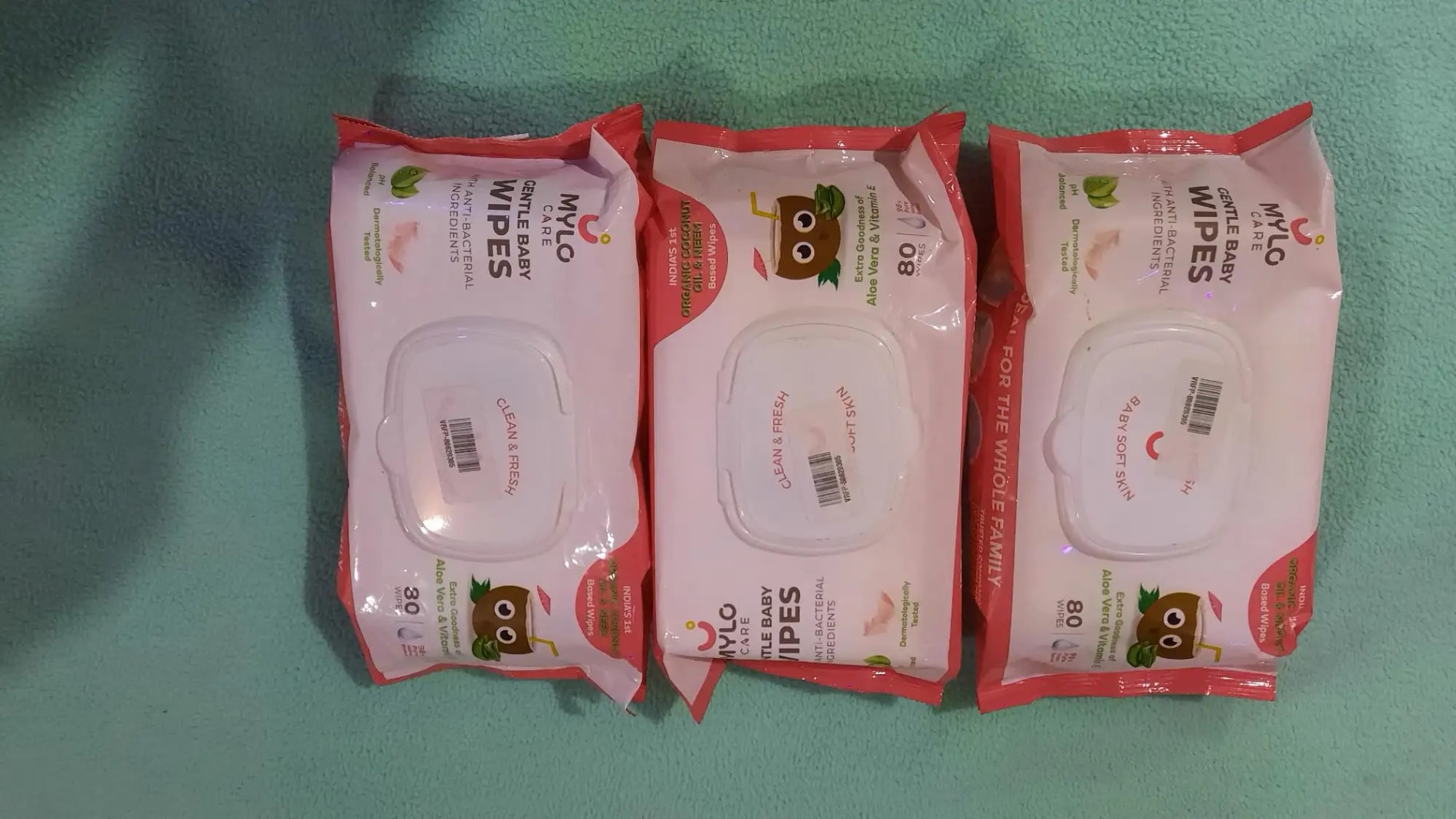 Gentle Baby Wipes With Lid - Organic Coconut Oil, Neem, Aloe Vera and Vitamin E | 98% Pure Water | Dermatologically Tested (Pack of 6) - 72 Wipes Per Pack