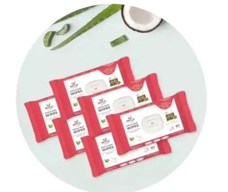 Gentle Baby Wipes With Lid - Organic Coconut Oil, Neem, Aloe Vera and Vitamin E | 98% Pure Water | Dermatologically Tested (Pack of 6) - 72 Wipes Per Pack