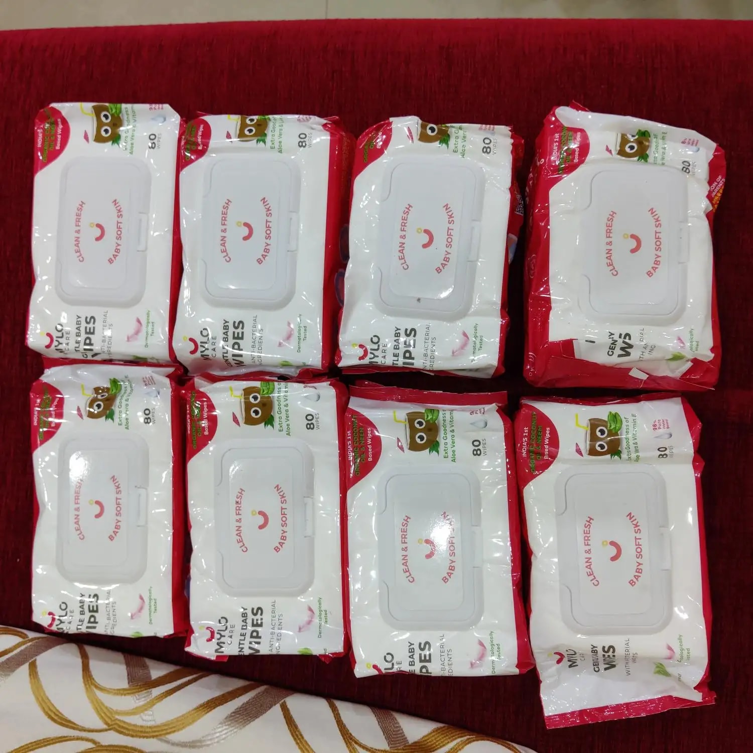 Gentle Baby Wipes With Lid - Organic Coconut Oil, Neem, Aloe Vera and Vitamin E | 98% Pure Water | Dermatologically Tested (Pack of 6) - 72 Wipes Per Pack