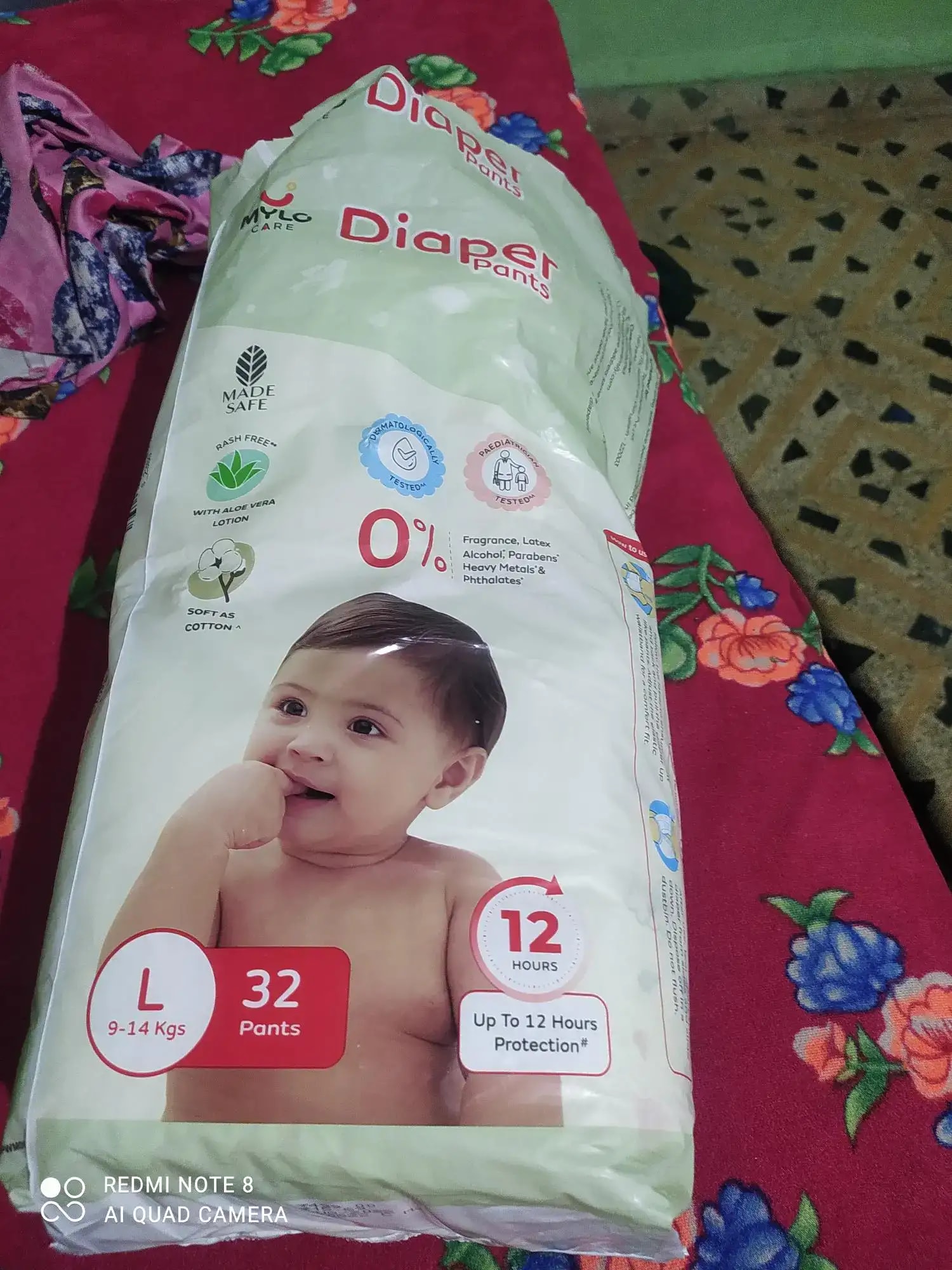 Mylo Baby New Born Diaper Pants | Up to 5Kgs | with Wetness Indicator | 92 Count