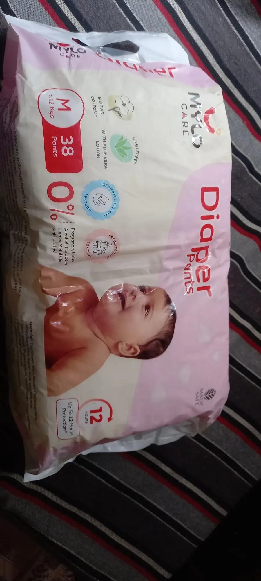 Mylo Baby New Born Diaper Pants | Up to 5Kgs | with Wetness Indicator | 92 Count