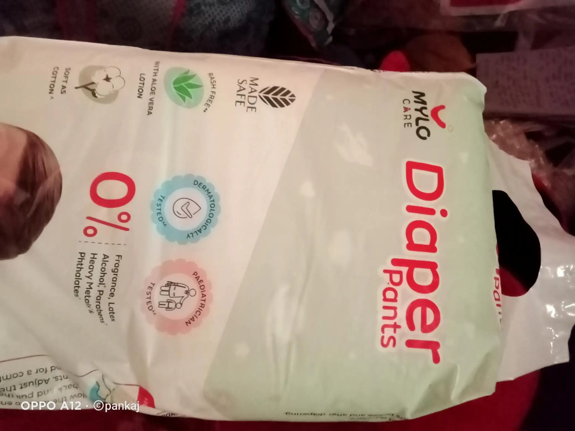 Mylo Baby New Born Diaper Pants | Up to 5Kgs | with Wetness Indicator | 92 Count