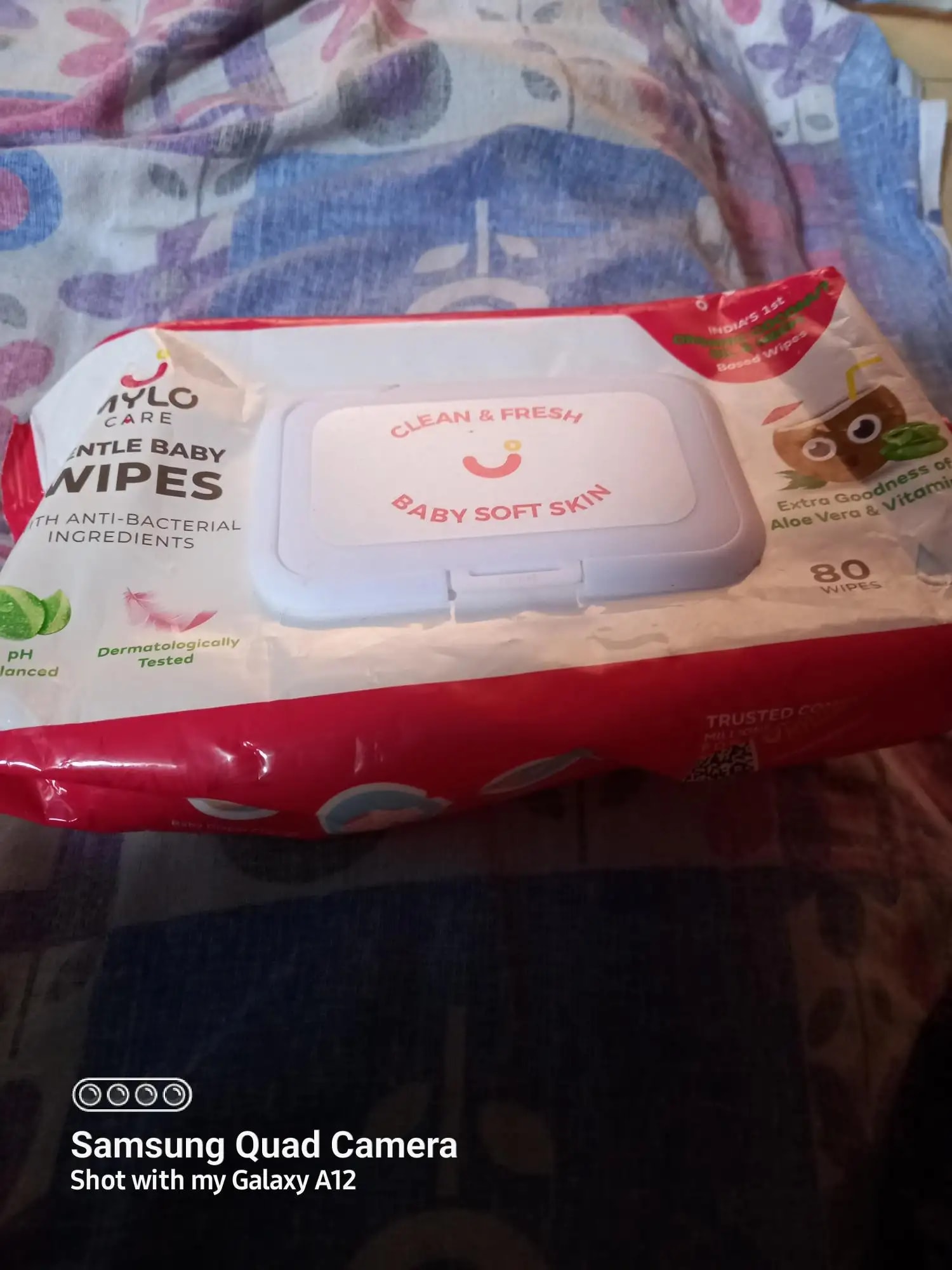 Gentle Baby Wipes With Lid - Organic Coconut Oil, Neem, Aloe Vera and Vitamin E | 98% Pure Water | Dermatologically Tested (Pack of 6) - 72 Wipes Per Pack