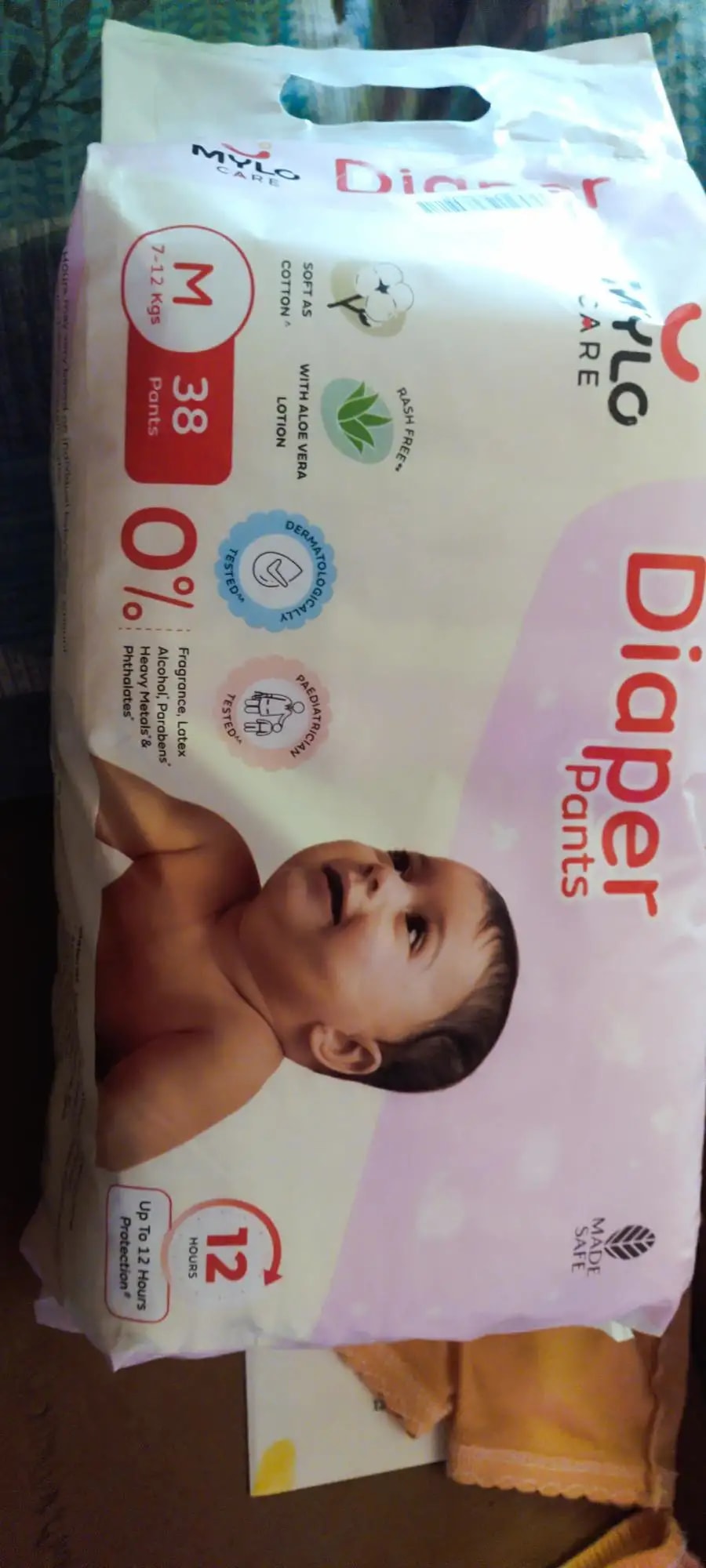Mylo Baby New Born Diaper Pants | Up to 5Kgs | with Wetness Indicator | 92 Count
