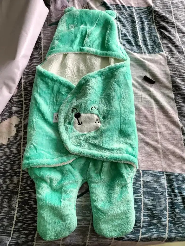 Baby Wrapper for New Born | Baby Swaddling Wrapper | 4-in-1 All Season AC Blanket cum Sleeping Bag for Baby 0-6 Months - Light Pink & Mint Green