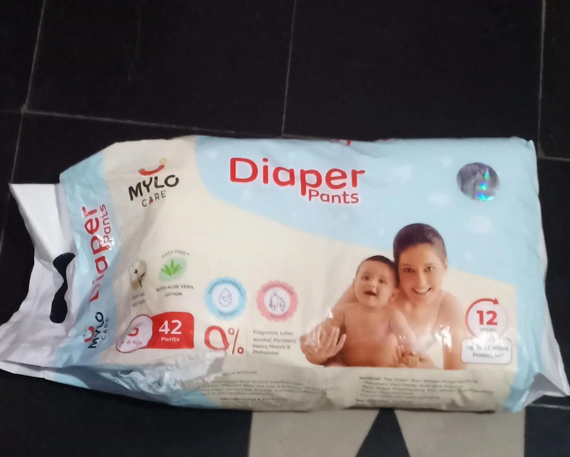Mylo Baby New Born Diaper Pants | Up to 5Kgs | with Wetness Indicator | 92 Count