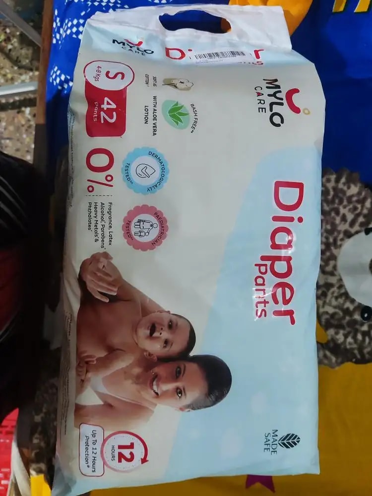 Mylo Baby New Born Diaper Pants | Up to 5Kgs | with Wetness Indicator | 92 Count