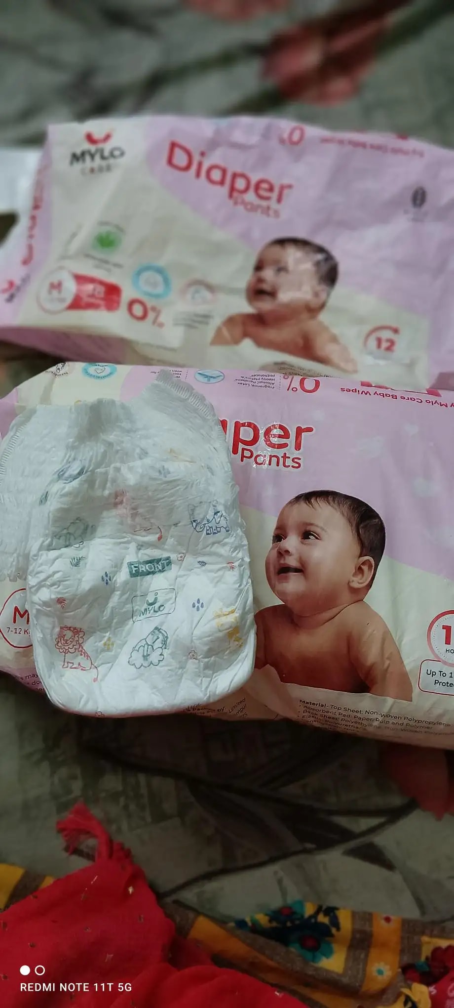 Mylo Baby New Born Diaper Pants | Up to 5Kgs | with Wetness Indicator | 92 Count