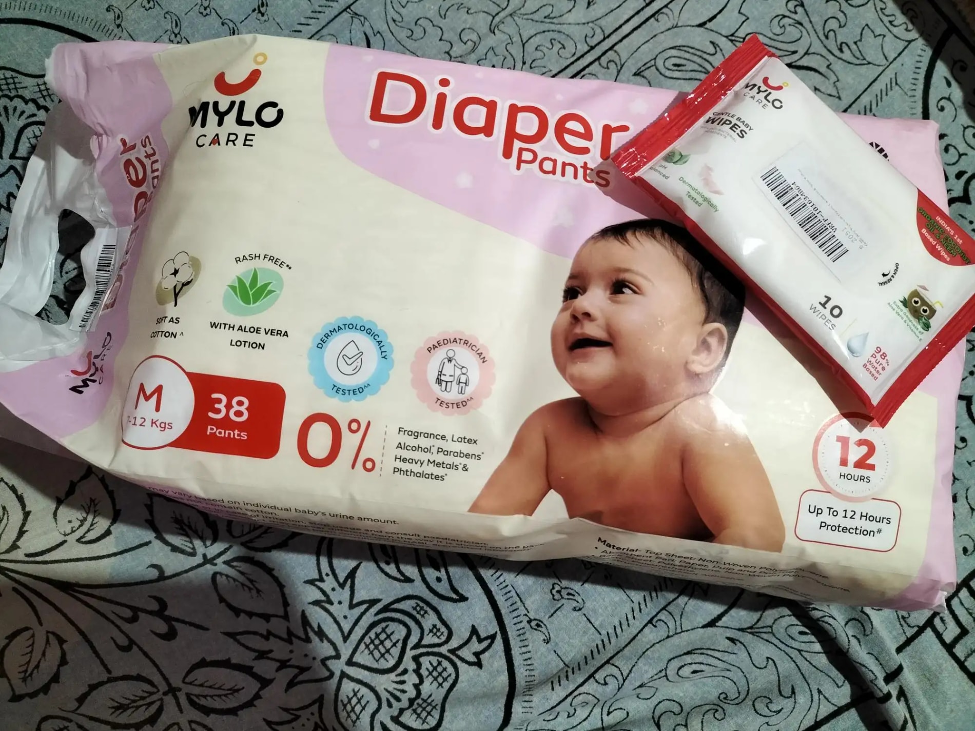 Mylo Baby New Born Diaper Pants | Up to 5Kgs | with Wetness Indicator | 92 Count