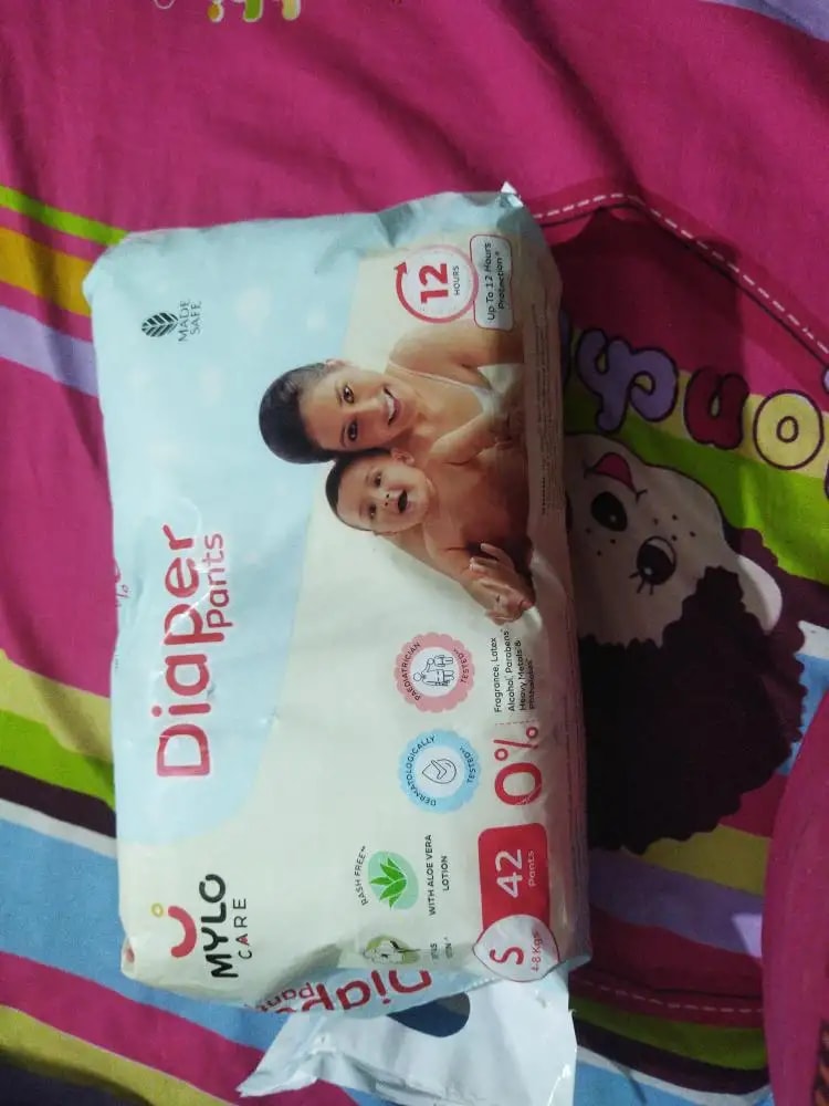 Mylo Baby New Born Diaper Pants | Up to 5Kgs | with Wetness Indicator | 92 Count