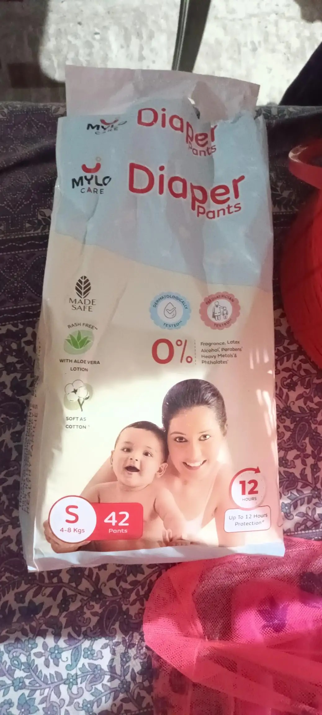 Mylo Baby New Born Diaper Pants | Up to 5Kgs | with Wetness Indicator | 92 Count