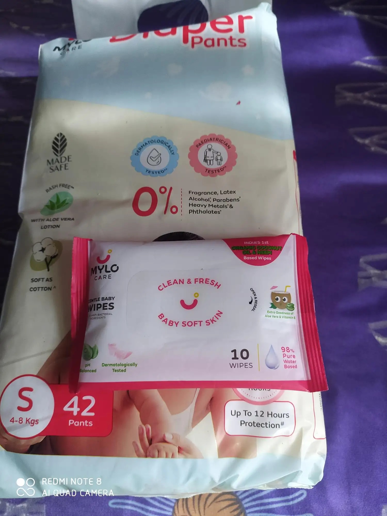 Mylo Baby New Born Diaper Pants | Up to 5Kgs | with Wetness Indicator | 92 Count