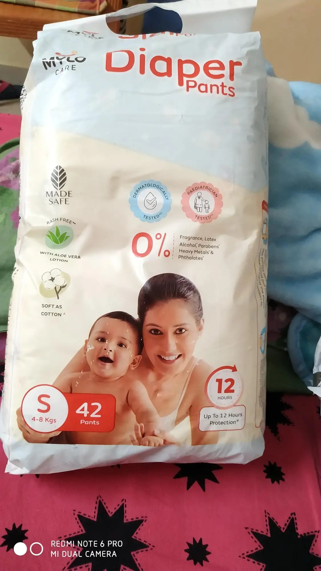 Mylo Baby New Born Diaper Pants | Up to 5Kgs | with Wetness Indicator | 92 Count