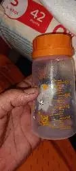 2-in-1 Baby Feeding Bottle | BPA Free with Anti-Colic Nipple & Spoon | Easy Flow Neck Design - Lion & Giraffe 125ml & 250ml