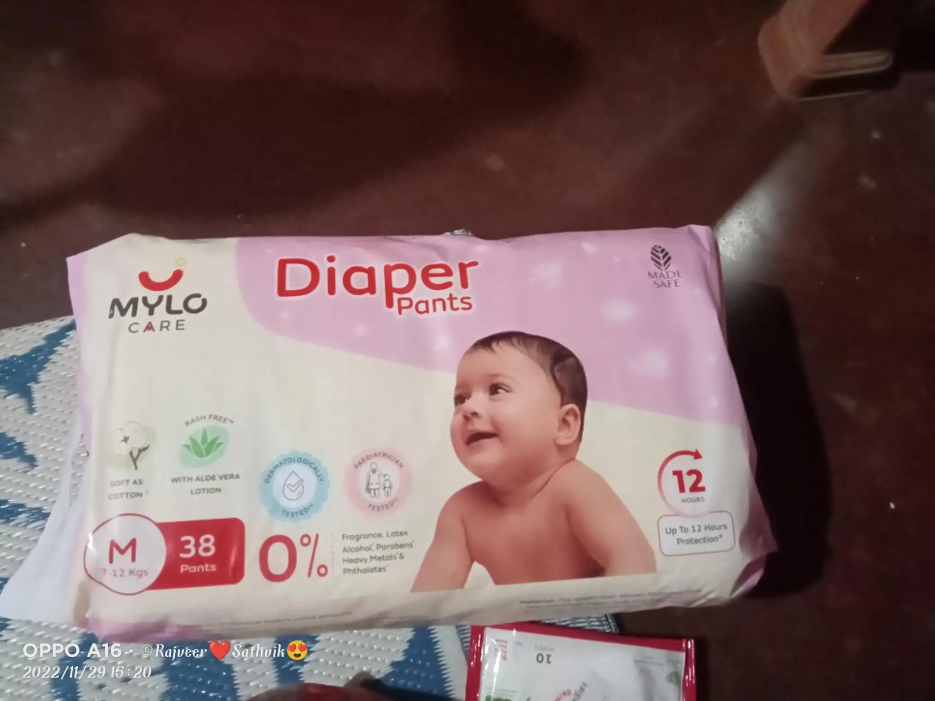 Mylo Baby New Born Diaper Pants | Up to 5Kgs | with Wetness Indicator | 92 Count