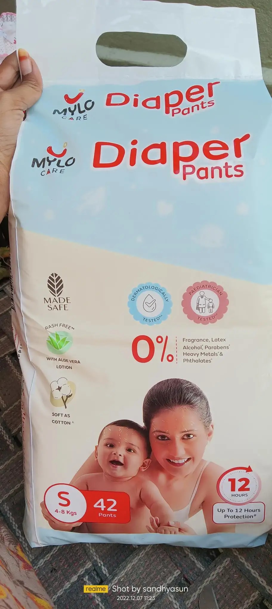 Mylo Baby New Born Diaper Pants | Up to 5Kgs | with Wetness Indicator | 92 Count