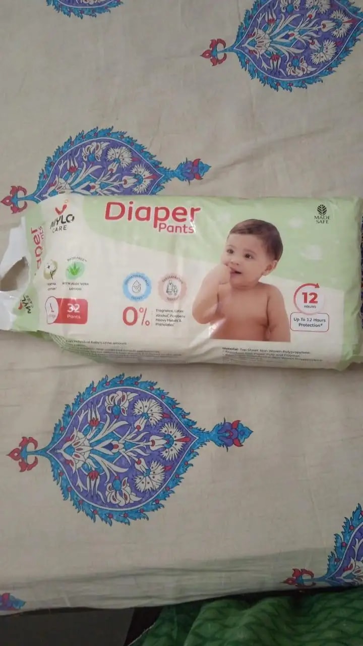 Mylo Baby New Born Diaper Pants | Up to 5Kgs | with Wetness Indicator | 92 Count