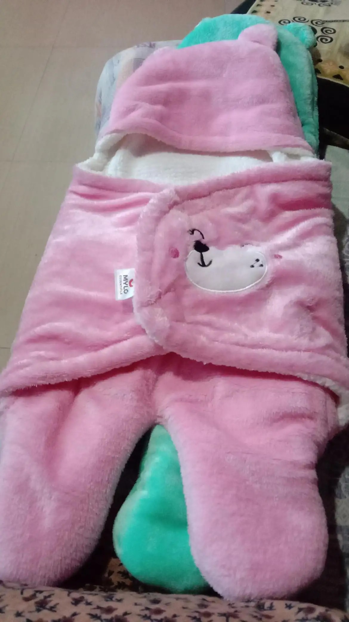 Baby Wrapper for New Born | Baby Swaddling Wrapper | 4-in-1 All Season AC Blanket cum Sleeping Bag for Baby 0-6 Months - Light Pink & Mint Green