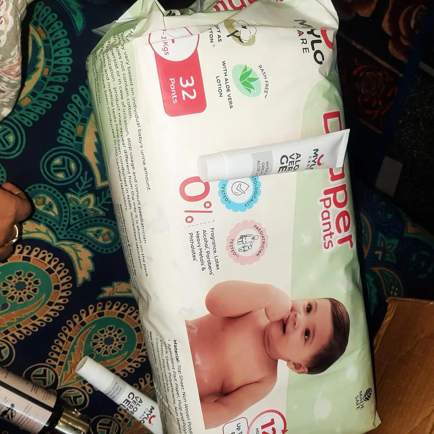 Mylo Baby New Born Diaper Pants | Up to 5Kgs | with Wetness Indicator | 92 Count