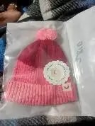 Baby Warm Winter Cap/Beanie with Pom-Pom in 100% Cotton – Red & Pink Beanie (0-6M) 