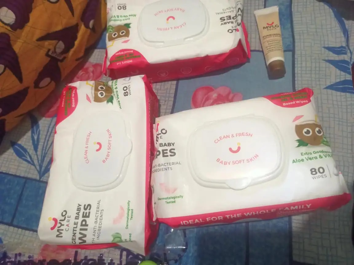 Gentle Baby Wipes With Lid - Organic Coconut Oil, Neem, Aloe Vera and Vitamin E | 98% Pure Water | Dermatologically Tested (Pack of 6) - 72 Wipes Per Pack