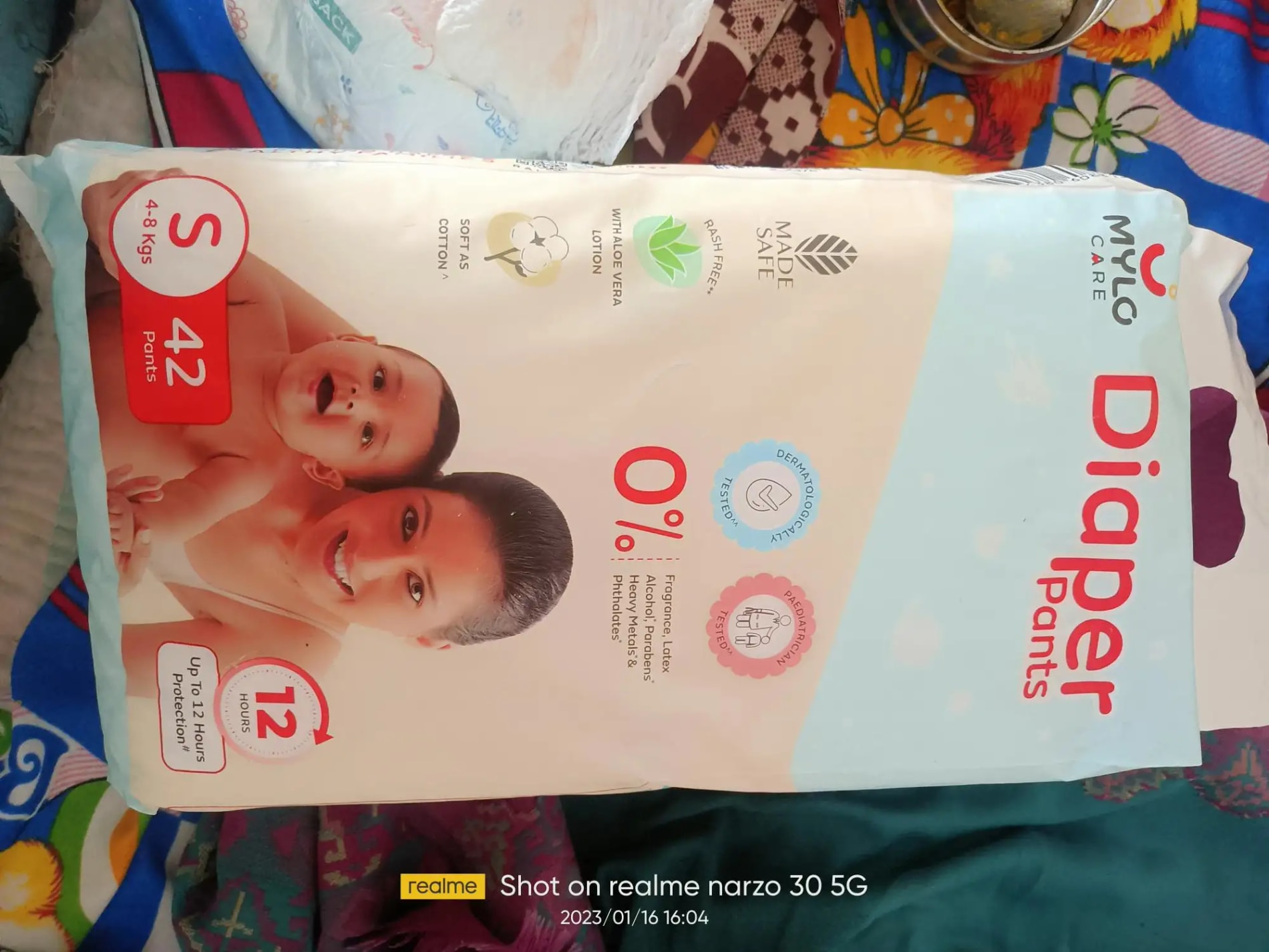 Mylo Baby New Born Diaper Pants | Up to 5Kgs | with Wetness Indicator | 92 Count