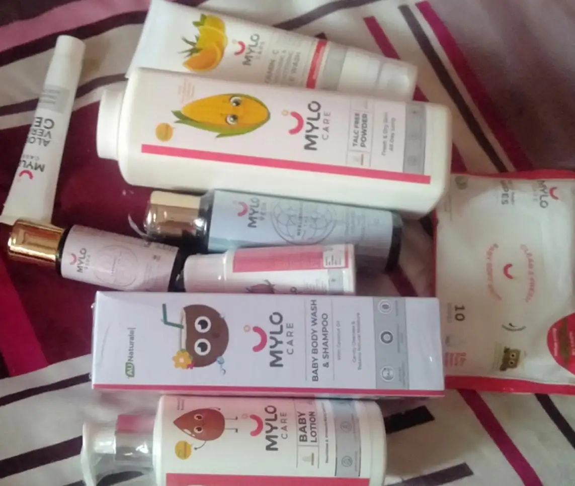 Baby Bath Essentials - Baby Body Wash & Shampoo (200 ml) and Mylo Care Baby Lotion (200 ml) | Tear Free Formulation | 24 Hours Moisturization