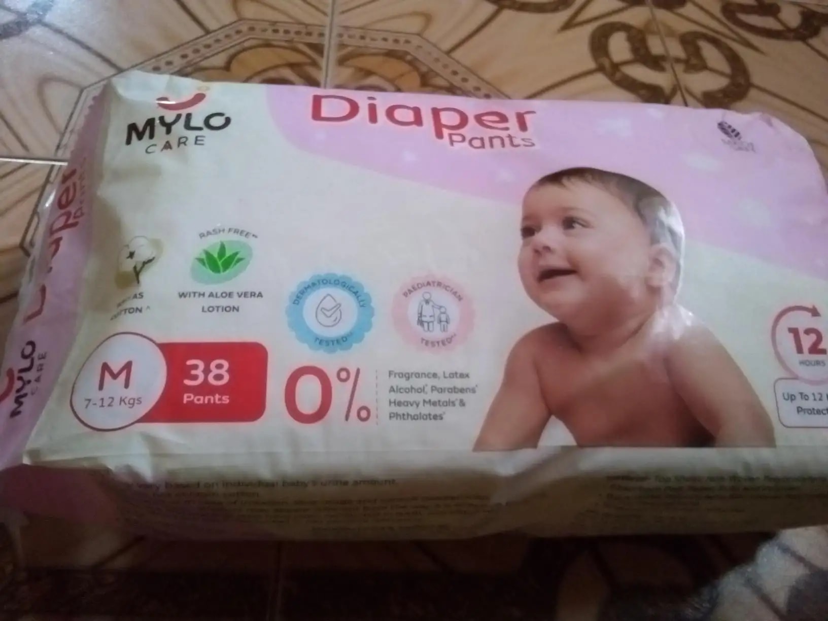Mylo Baby New Born Diaper Pants | Up to 5Kgs | with Wetness Indicator | 92 Count