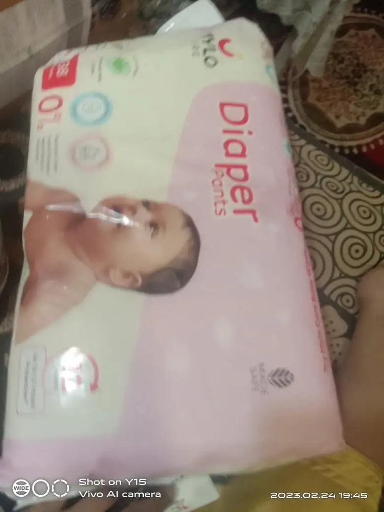 Mylo Baby New Born Diaper Pants | Up to 5Kgs | with Wetness Indicator | 92 Count