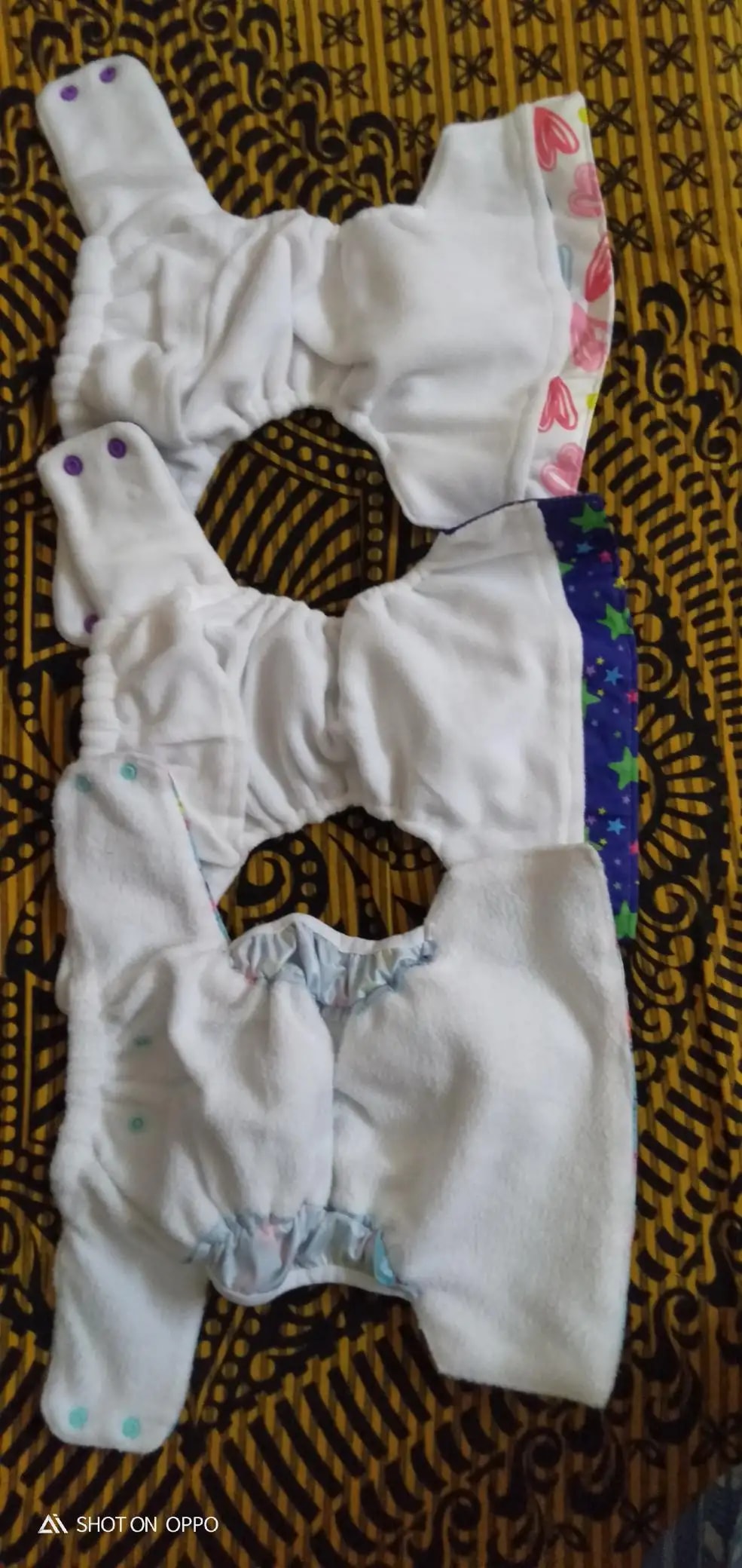Adjustable Washable & Reusable Cloth Diaper With Absorbent Insert Pad (3M-3Y) | Oeko-Tex Certified - Rainbow, Floral Spring & Heart Doodles