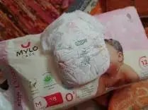 Mylo Baby New Born Diaper Pants | Up to 5Kgs | with Wetness Indicator | 92 Count