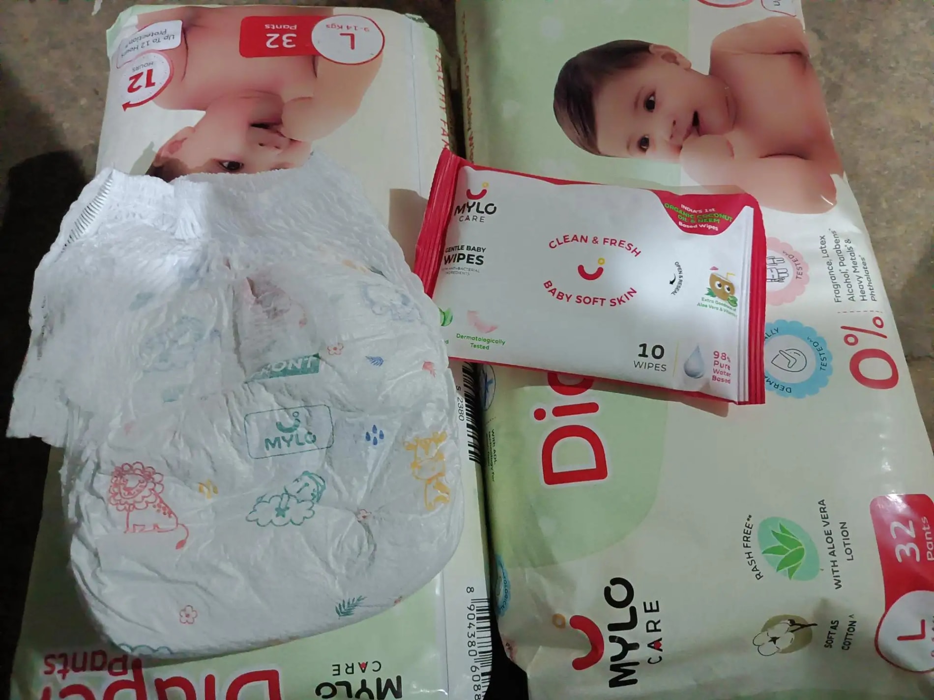 Mylo Baby New Born Diaper Pants | Up to 5Kgs | with Wetness Indicator | 92 Count