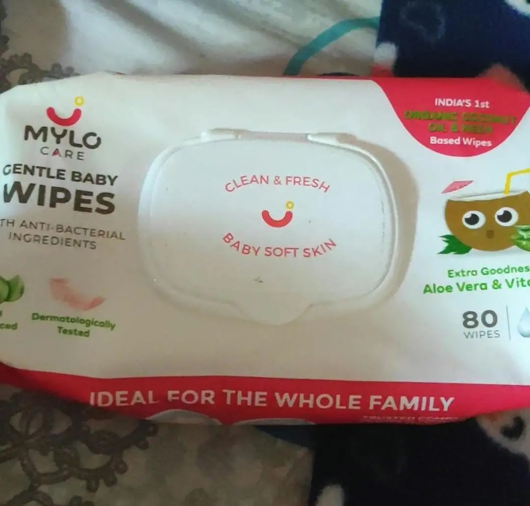 Gentle Baby Wipes With Lid - Organic Coconut Oil, Neem, Aloe Vera and Vitamin E | 98% Pure Water | Dermatologically Tested (Pack of 6) - 72 Wipes Per Pack