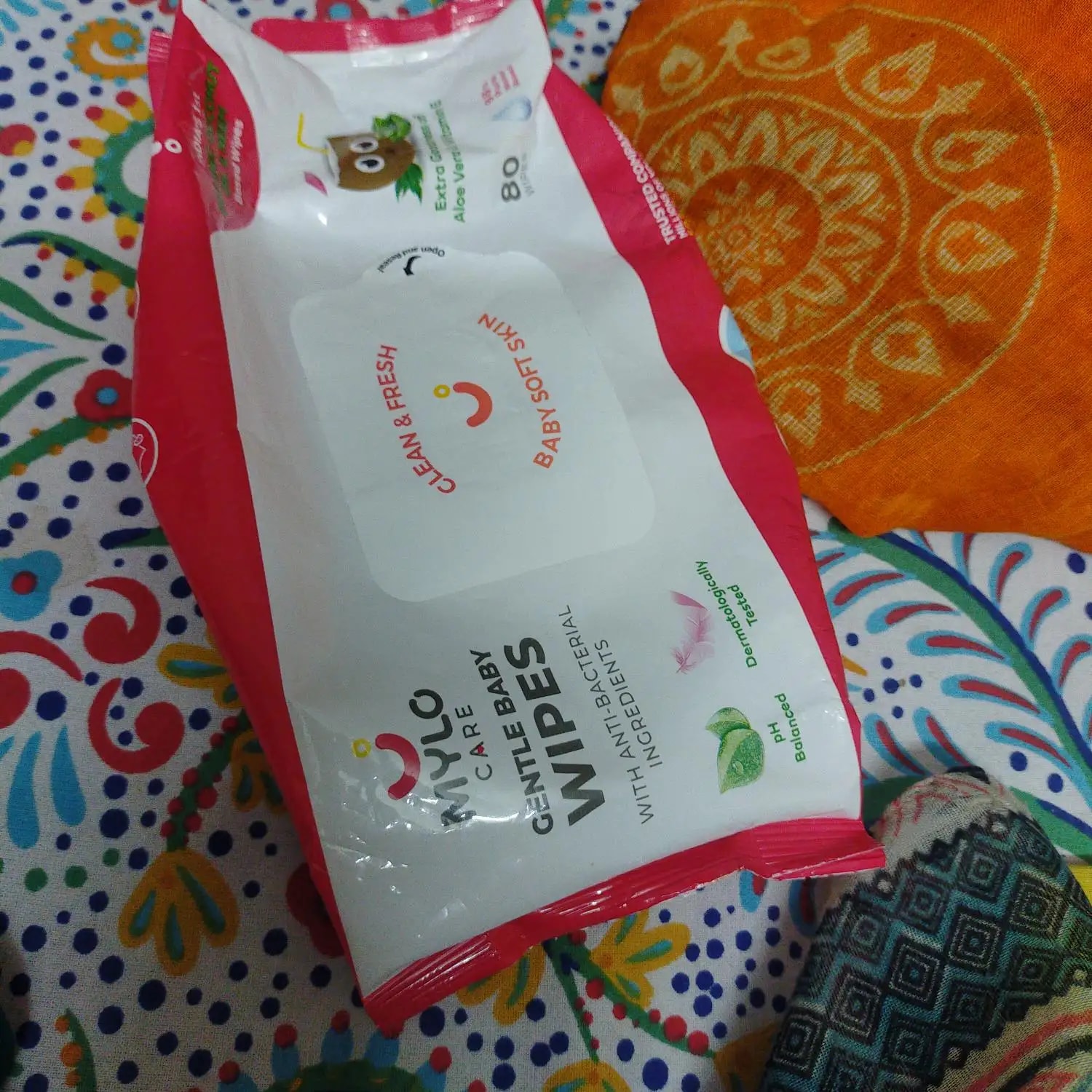 Gentle Baby Wipes With Lid - Organic Coconut Oil, Neem, Aloe Vera and Vitamin E | 98% Pure Water | Dermatologically Tested (Pack of 6) - 72 Wipes Per Pack
