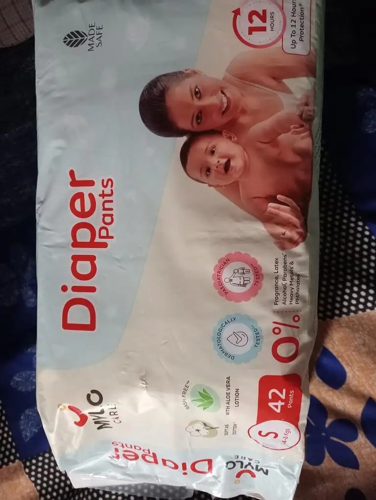 Mylo Baby New Born Diaper Pants | Up to 5Kgs | with Wetness Indicator | 92 Count