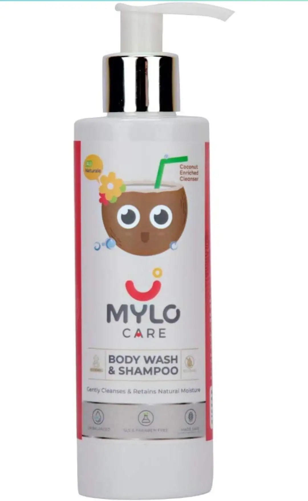 Baby Shampoo and Body Wash | Gentle Cleansing Head-to-Toe | Tear Free Formulation | Retains Natural Moisture | Dermatologically Tested | Made Safe Certified- 200 ml - Pack of 2