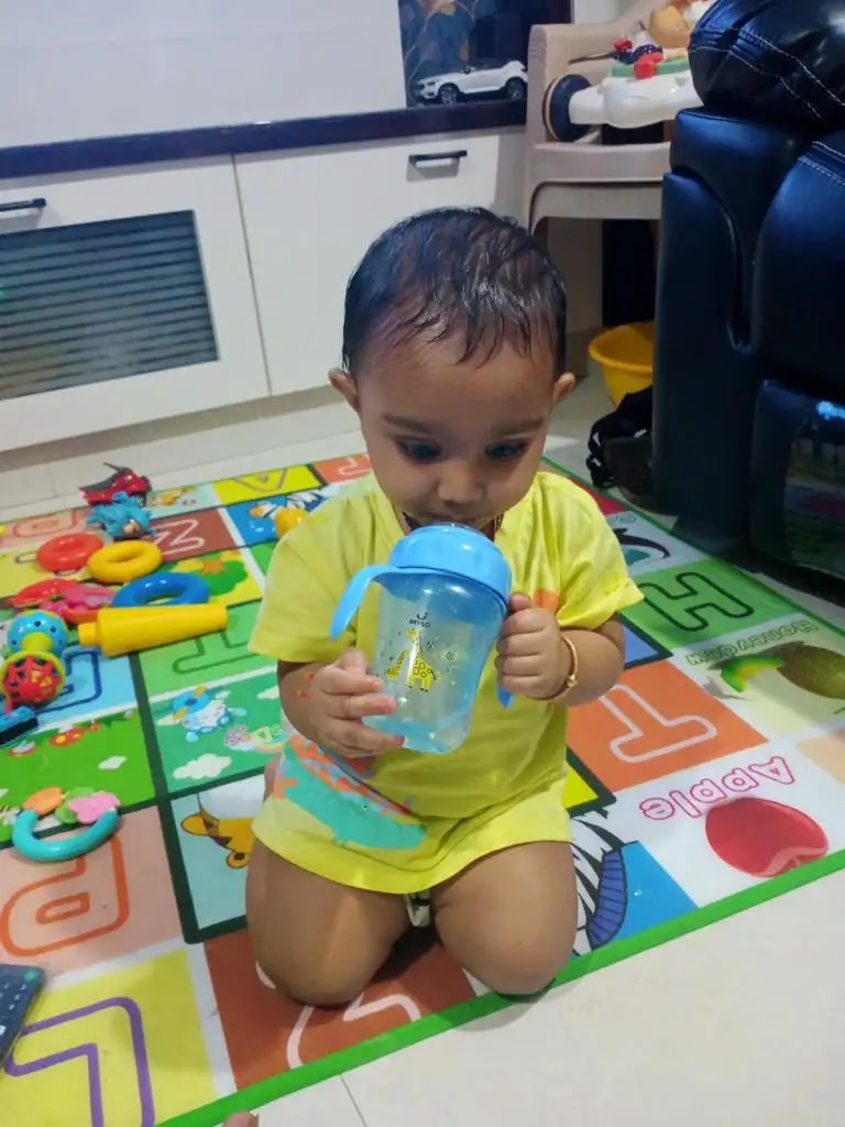 Baby Sipper | 2-in-1 Convertible Sipper with Spout & Straw | Sipper Bottle for Kids - 150ml - BPA-Free (Green)