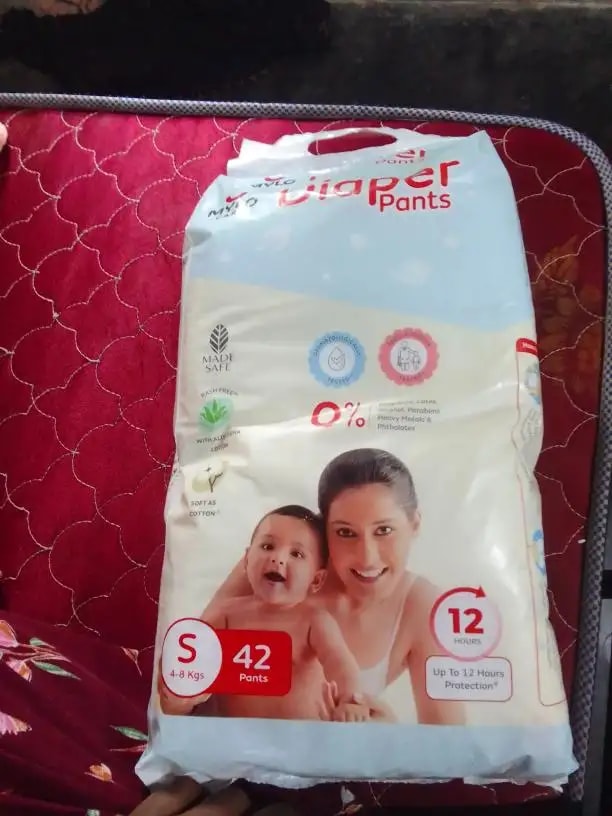 Mylo Baby New Born Diaper Pants | Up to 5Kgs | with Wetness Indicator | 92 Count