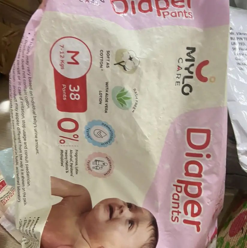 Mylo Baby New Born Diaper Pants | Up to 5Kgs | with Wetness Indicator | 92 Count