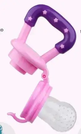 Feels Natural Ultra Soft Fruit & Food Nibbler- Pink | Convenient to Introduce Fruits & Veggies to Baby | Ultra-soft Silicone Mesh for Easy Chewing | Easy One Snap Filling | Helps Relieve Teething Discomfort