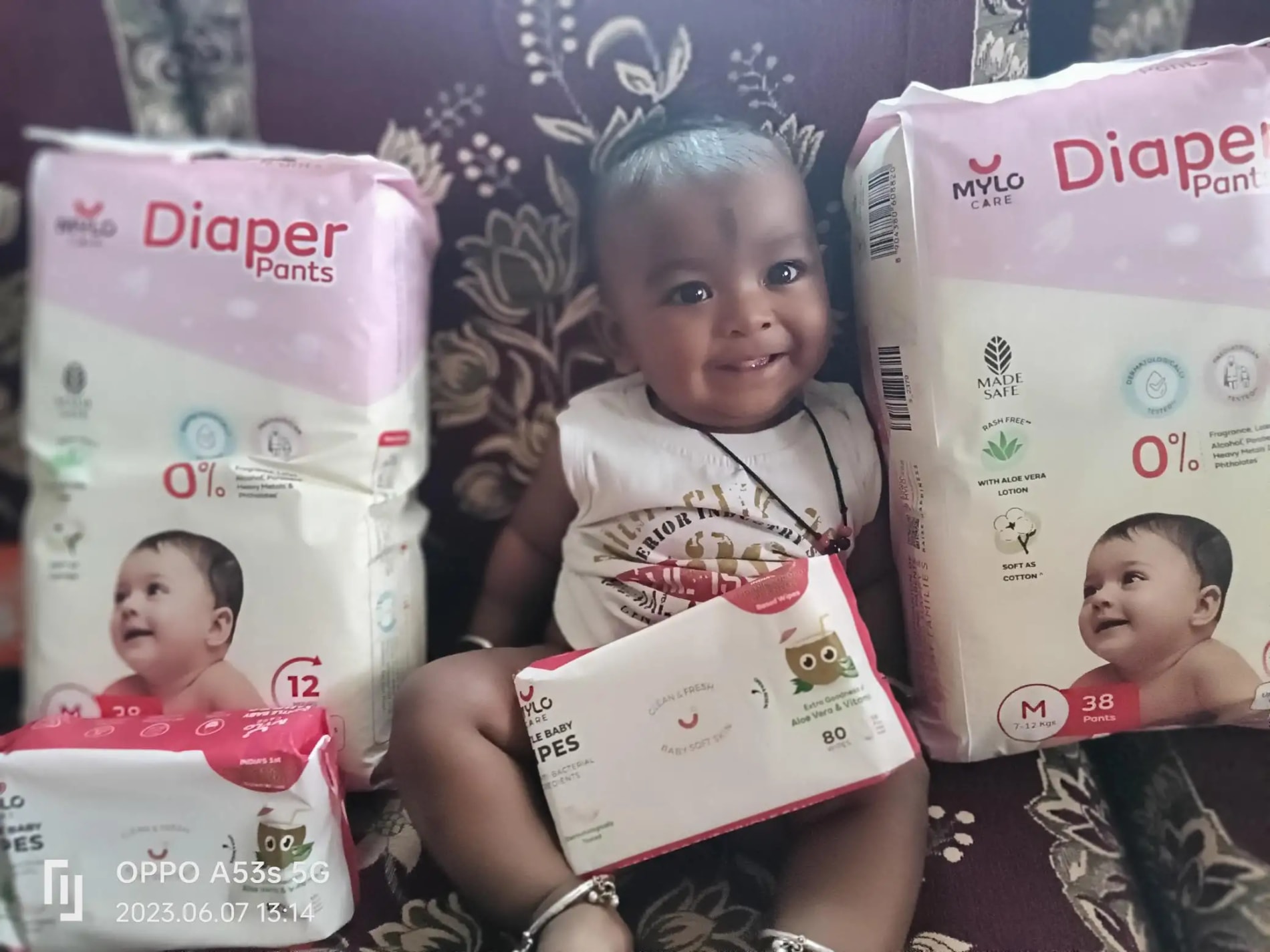 Monthly Diapering Super Saver Combo - Baby Diaper Pants Small (S) - (84 count) + Baby Wipes (Pack of 2)
