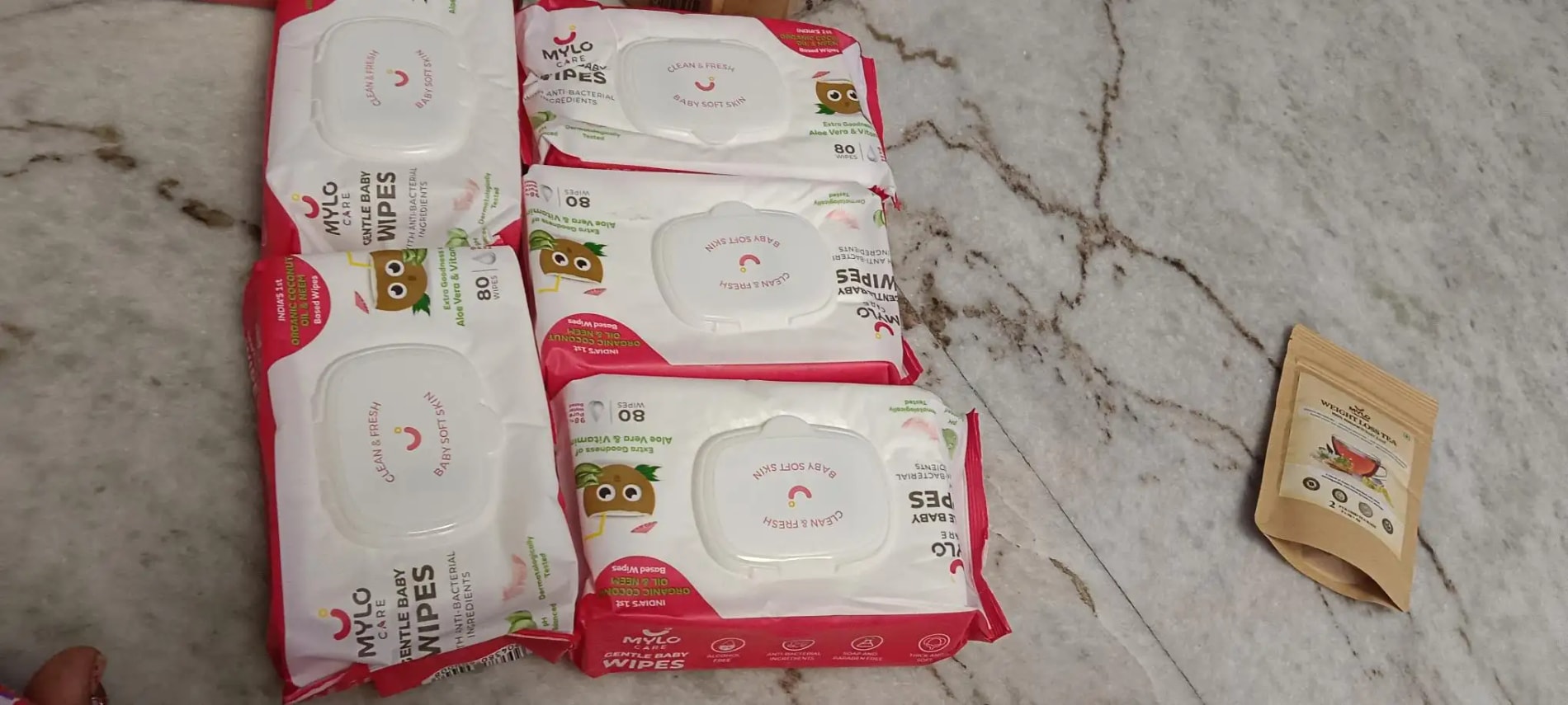 Gentle Baby Wipes With Lid - Organic Coconut Oil, Neem, Aloe Vera and Vitamin E | 98% Pure Water | Dermatologically Tested (Pack of 6) - 72 Wipes Per Pack