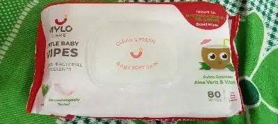 Gentle Baby Wipes With Lid - Organic Coconut Oil, Neem, Aloe Vera and Vitamin E | 98% Pure Water | Dermatologically Tested (Pack of 6) - 72 Wipes Per Pack