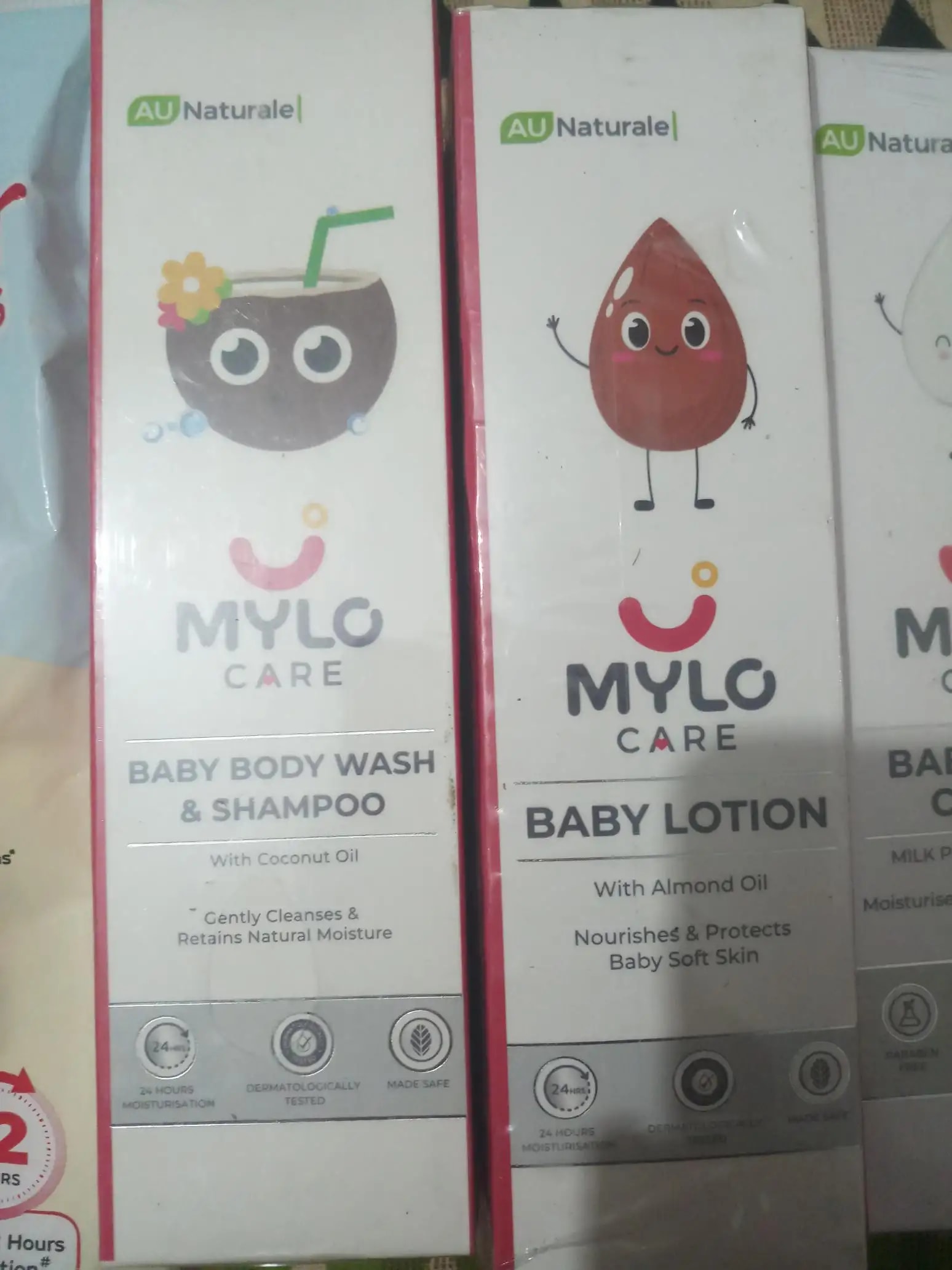 Baby Bath Essentials - Baby Body Wash & Shampoo (200 ml) and Mylo Care Baby Lotion (200 ml) | Tear Free Formulation | 24 Hours Moisturization