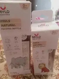 2-in-1 Baby Feeding Bottle | BPA Free with Anti-Colic Nipple & Spoon | Easy Flow Neck Design - Lion & Giraffe 125ml & 250ml