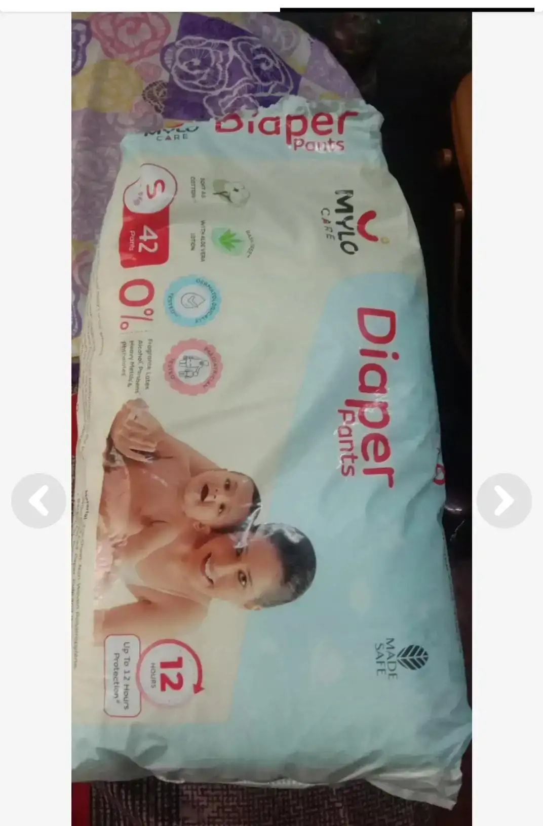 Mylo Baby New Born Diaper Pants | Up to 5Kgs | with Wetness Indicator | 92 Count